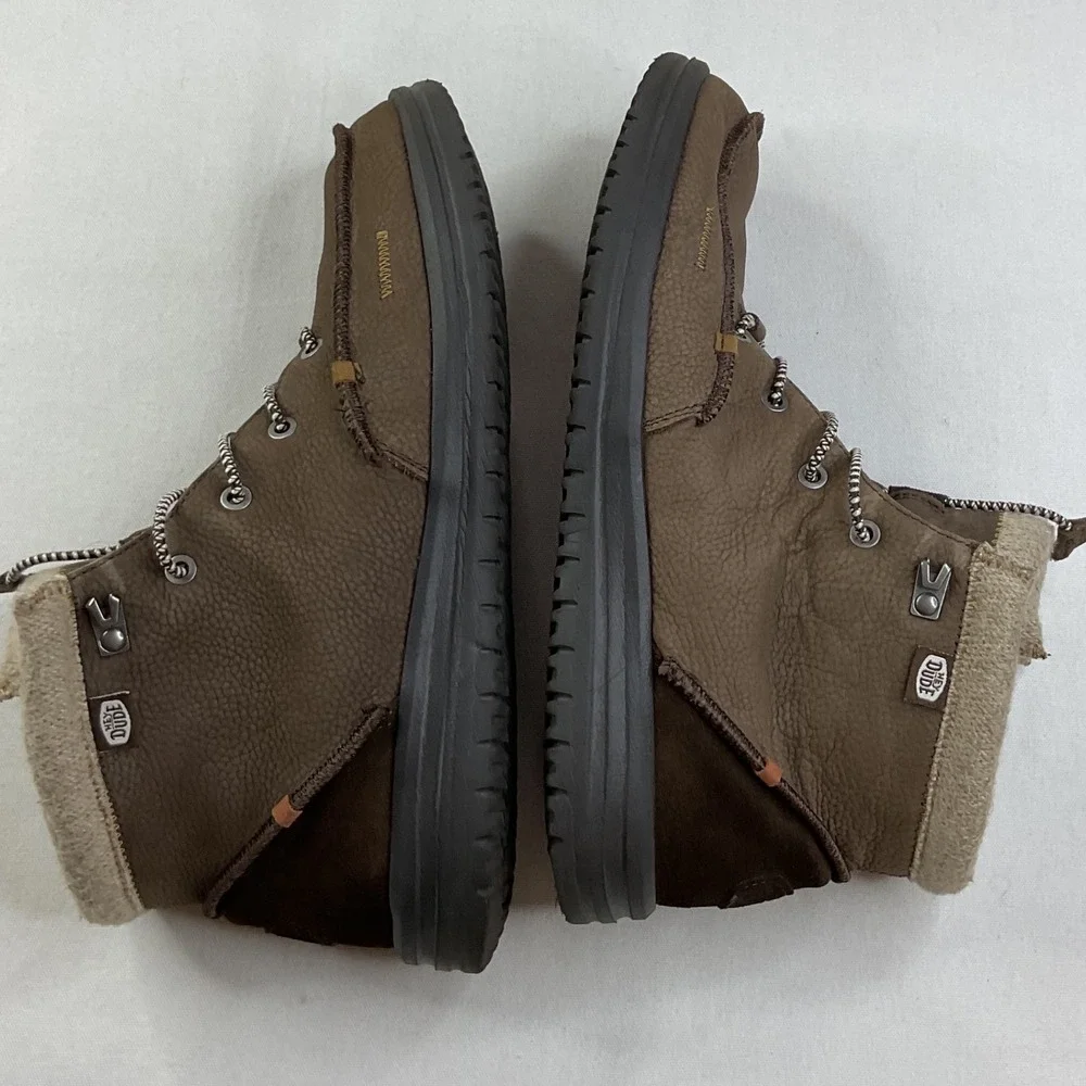 Hey Dude Bradley Boots Leather Brown Mens 13 Ankle Chukka Moc Toe 40189-255